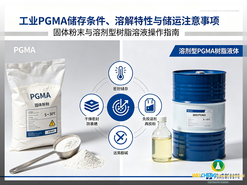 工业 PGMA 储存条件、溶解特性与储运注意事项