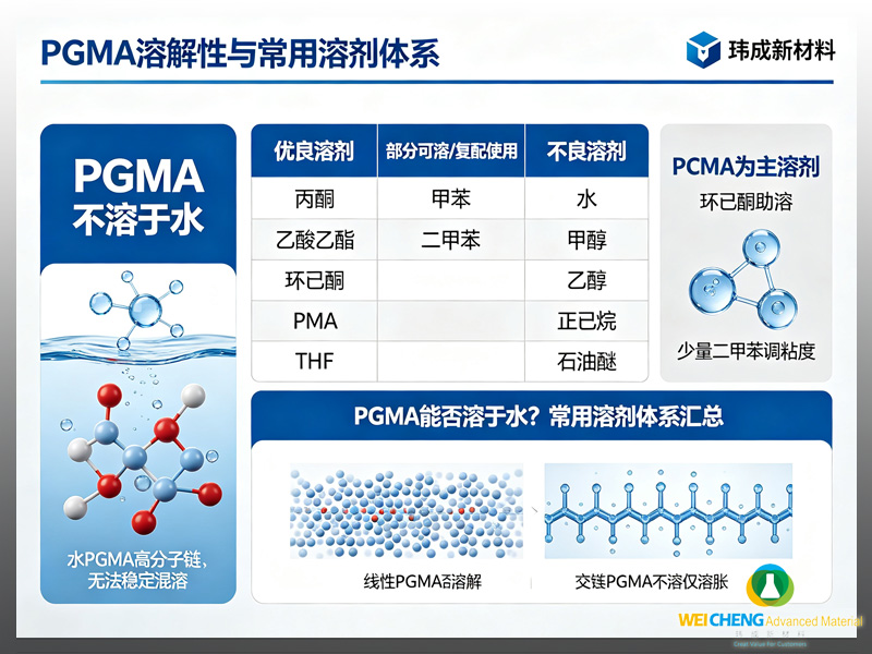 PGMA 能否溶于水?聚甲基丙烯酸缩水甘油酯常用溶剂体系汇总