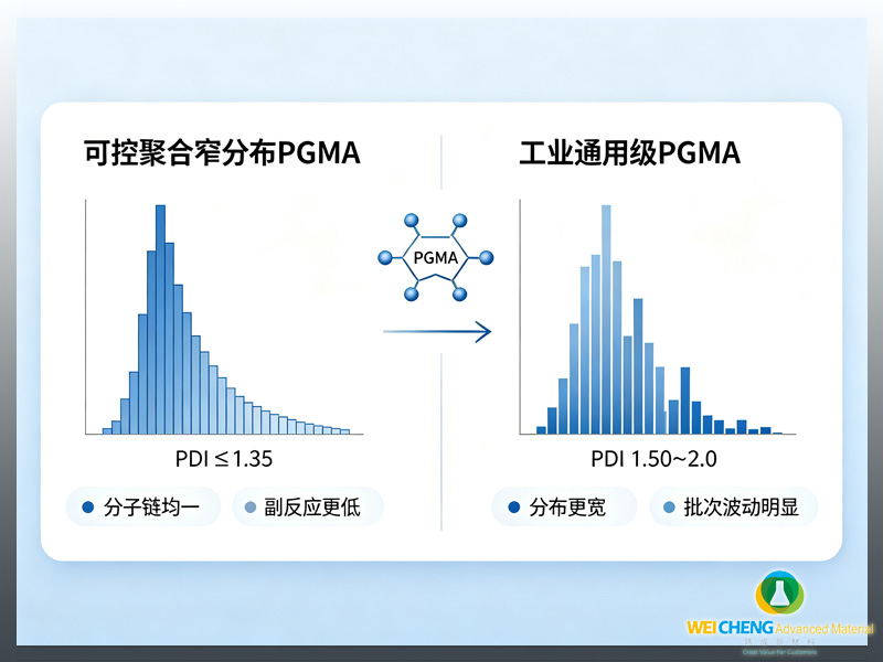 可控聚合窄分布 PGMA VS 工业通用级 PGMA 适用场景划分