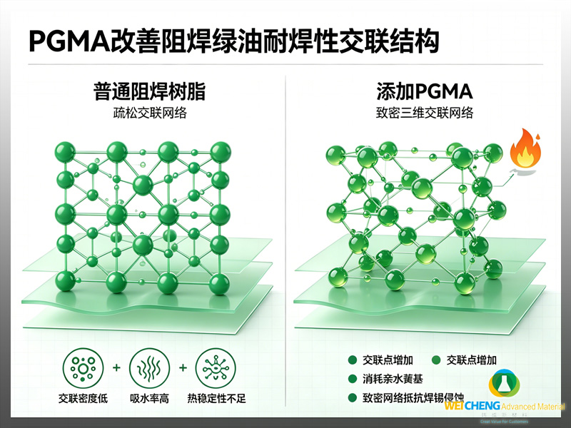 PGMA改善阻焊绿油耐焊性交联结构