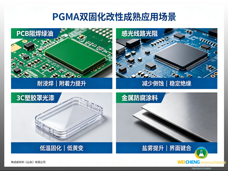 UV / 热双重固化工业涂料 PGMA 改性应用场景