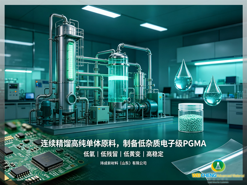 连续精馏高纯单体原料，制备低杂质电子级 PGMA